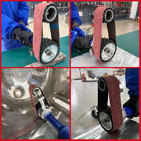 Ponceuse à bande pneumatique industrielle haute vitesse, outil de ponçage manuel pour surfaces métalliques et soudures, machine à polir les réservoirs