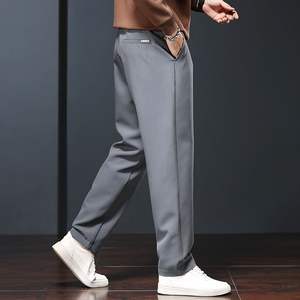 Primavera autunno <span class=keywords><strong>pantaloni</strong></span> <span class=keywords><strong>lunghi</strong></span> Casual larghi da uomo <span class=keywords><strong>Beige</strong></span> chiaro elegante con elastico a gamba dritta da indossare quotidianamente Street Fashion - Product Image 5