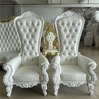 Chaise Trône Royale de Luxe Dorée à Dossier Haut pour Extérieur, Parc, Mariage, Salon, Appartement, Hôpital, Villa ou Atelier