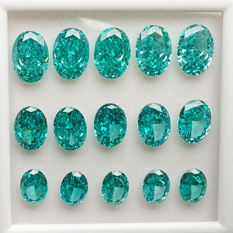 Wholesale Hand-Made 7A Grade Oval Cut Cubic Zirconia Loose Gemstone Crushed Ice Cut CZ Stones