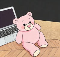 Jelly Catt LinKong Mignon et Amusant Ours en Peluche à Poils Courts, Poupée Réconfortante Rose, Jouet en Peluche Unisexe