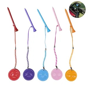 2022 New Arrival Custom Wooden Golf Tees with Magnetic Floating EVA Foam Pendant and Anti-loss Rope Smiley Face Fridge Magnets