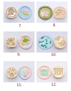 Sello de cera de flor de tulipán, hermosa cabeza de cobre, 3D - Product Image 3