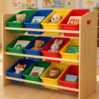 Meubles pour enfants personnalisés, étagère en bois, armoire de rangement avec boîtes en plastique, étagère, tiroir, rangement pour jouets
