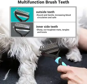 Pet Dematting Grooming Comb Single Sided Dog Cat Hair Removal Massaging Knot Comb For Medium Long Hair Dog And Cats