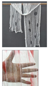 Tissu effrayant Halloween toile d'araignée décoration murale intérieur effrayant gaze de gaze noire différentes tailles couleur Halloween fournitures de vacances - Product Image 4