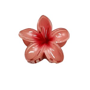 Pince à cheveux tendance style resort, motif fleur de frangipanier marbrée, collection best-seller transfrontalière - Product Image 5
