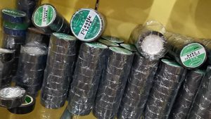 Cách điện băng điện áp cao Jumbo CuộN PVC đen cao su nóng chảy dính băng che Cung cấp in ấn duy nhất hai mặt - Product Image 3