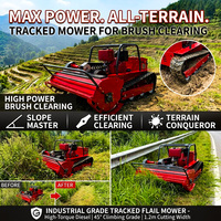 Cultivateur multifonctionnel télécommandé sur chenilles 48V 800 mm / 1200 mm : motoculteur, trancheuse et tondeuse (vente en gros)