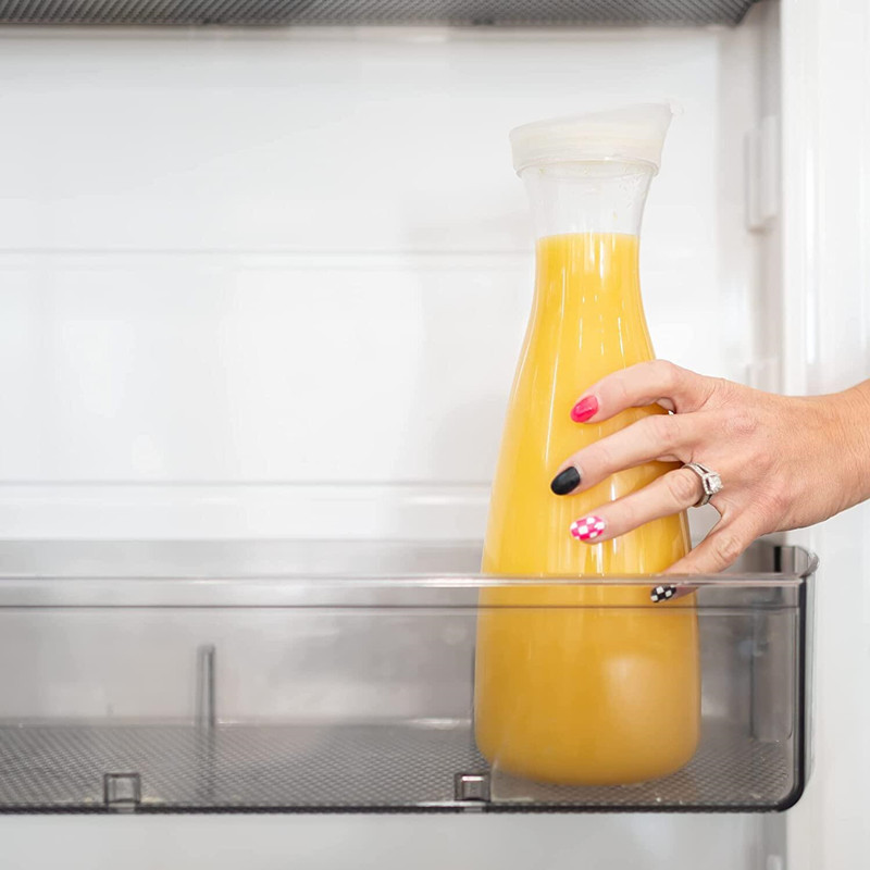 Pichet à Jus 2L Avec Couvercle - Plastique Alimentaire - Pour Thé Glacé, Eau, Lait - Résistant Au Froid Et Chaud