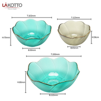 Groothandel Maat Clear Glas Fruit Cake Lader Platen Glas Kralen Bowls Met Gouden Rand