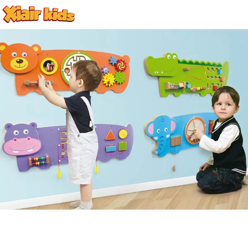 Xiair Toddler Montessori Busy Board Activity Board Educational Toy Wooden Wall Game Toddler Busy Board Montessori Toys