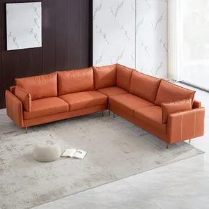 Sofá de luxo moderno em l, sala de estar, sofá e poltrona de alta qualidade