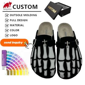 कस्टम क्लोज आराम और टिकाऊ उच्च गुणवत्ता वाले कम moq बंद पैर की त्वचा वाले नरम एकमात्र कस्टम क्लोज चमड़े के यूनिसेक्स कस्टम स्लाइडर्स - Product Image 2