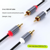 Câble audio RCA double phono en gros, câble de haut-parleur plaqué or, câble de connexion pour système audio TV, 2 paires de câbles de connexion AV