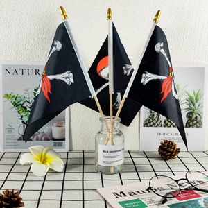 Высококачественный флаг на заказ с индивидуальным дизайном: череп и пиратская рука, на деревянной палке из прочного полиэстера - Product Image 6