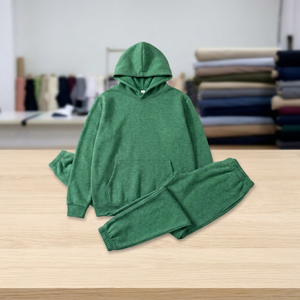 SHAFIQ SPORTS Unisex Green Tracksuit Hooded Full Sleeve Solid Color Casual Loose Fit Autumn Breathable Lightweight 2 1 Design - Product Image 1