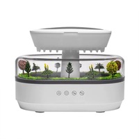 Diffuseur d'huiles essentielles parfumées effet pluie, humidificateur d'air intelligent à brume froide, bruit blanc, micro-paysage végétal, humidificateur d'air effet goutte de pluie, diffuseur d'arômes avec certifications CE et RoHS