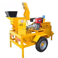 Prix de la machine de fabrication de blocs de briques à emboîtement dans le sol argileux semi-automatique M7M1 mobile à moteur diesel