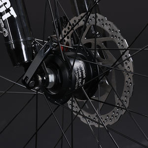 Vélo de route 26 pouces, pneu de type Jeep, jante en aluminium double couche, moyeu <span class=keywords><strong>avant</strong></span> <span class=keywords><strong>dynamo</strong></span>, lumière, aluminium noir, moyeu à cassette à 4 roulements - Product Image 6