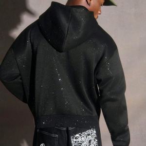 Sweat à capuche zippé imprimé strass pour hommes et femmes, pull décontracté doux avec poches avant et capuche réglable - Product Image 2