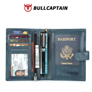 BULLCAPTAIN - Porta Pasaportes de Cuero Genuino Personalizado, Estuche para Documentos de Viaje, Cartera para Tarjetas de Embarque, para Hombre y Mujer, Cartera de Cuero con Protección RFID - Product Image 5