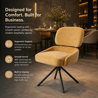 Chaise de salle à manger pivotante moderne, fauteuil rembourré en tissu bouclé, base pivotante en métal, restaurant, hôtel, café, bistrot, salon de thé