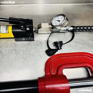 10 Ton Hydraulic C Clamp Set Enerpac P142 <b>Pump</b> GA45GC Gauge 6' Hose 10,000 PSI - Product Image 5