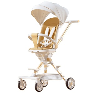 Cochecito de bebé plegable de <span class=keywords><strong>un</strong></span> clic ligero de Alta Vista con características de tumbado bidireccional Cinturón de seguridad de cinco puntos Ruedas EVA - Product Image 1