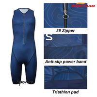 Combinaison professionnelle personnalisée à impression par sublimation Combinaison de triathlon pour hommes Vêtements de triathlon avec rembourrage en gel 3D