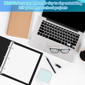 Мини-папка-скоросшиватель на <span class=keywords><strong>3</strong></span> кольца, 2 дюйма, для бумаги 5,5 x 8,5 дюймов, гибкие пластиковые три круглых кольца, маленькая синяя папка формата А5, оптом для школы и офиса - Product Image 5