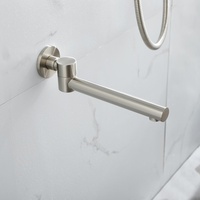 Système de douche rond en nickel brossé 3 voies à montage mural dissimulé, avec douchette multifonction, bec de baignoire et ensemble de douche pluie
