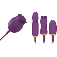 2025 Neuer Klitoris 3-in-1 Multifunktions-Stoß-G-Punkt-Vibrator Stimulator Rose Lila Silikon Wasserdichtes Sexspielzeug Dildo