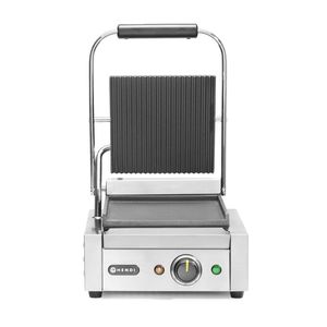 Máquina para Hacer Sándwiches HENDI Versión Individual 230V/1800W, Superficie Superior Acanalada y Inferior Lisa, 310x375x216mm, Equipo de Cocina Comercial - Product Image 1