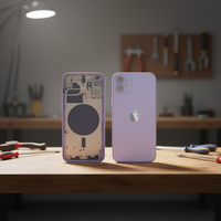 Boîtier intermédiaire en ABS violet avec couvercle arrière pour 12 téléphones mobiles
