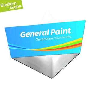 Hot lớn Polyester overhead Trần treo biểu ngữ dấu hiệu vải Cube thăng hoa in ấn phần cứng cho triển lãm thương mại quảng cáo - Product Image 2