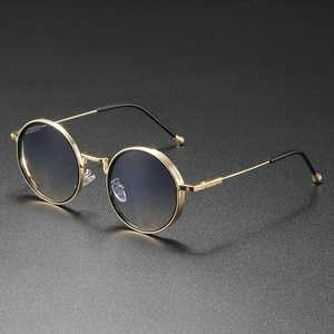 Gafas de Sol Redondas de Metal Estilo Steampunk Vintage 2025 con Logotipo Personalizado para Hombre y Mujer, Protección UV400 - Product Image 1
