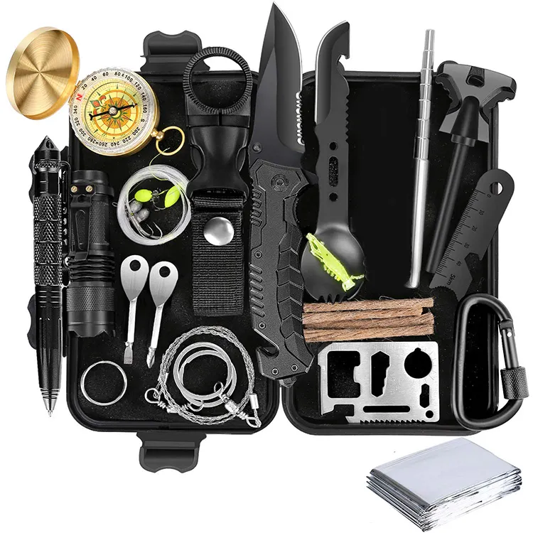 Outdoor Gear Camping Professional Hiking Survival Gear Tools Kit Box Emergency Escape Safety Survival Bug Out Bag Survival Kit