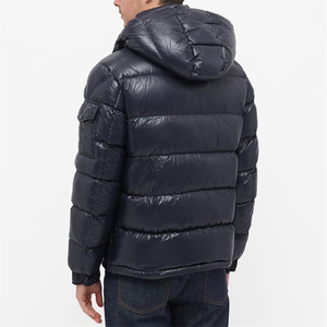 OEM Custom100% Nylon Men Goose Down Padding Bubble <strong>Puffer</strong> Down Jacket With Detachable Drawstring Hood