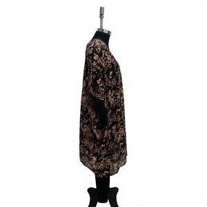 Womens Rayon Floral Print <b>Dress</b> <b>Long</b> Sleeve V Neck Midi Loose <b>Casual</b> Spring <b>Dress</b> - Product Image 1