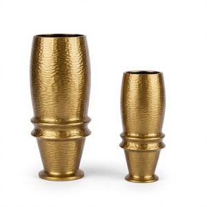 Juego de Macetas de Aluminio Cromado con Acabado Martillado, Ecológicas, para Interiores/Exteriores, Macetas de Lujo para Decoración Moderna del Hogar y Jardín - Product Image 1