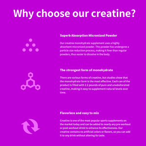 OEM ODM Creatine monohydrate Powder อาหารเสริมที่ไม่ปรุงแต่งสำหรับฟื้นฟูกล้ามเนื้อแข็งแรง - Product Image 4