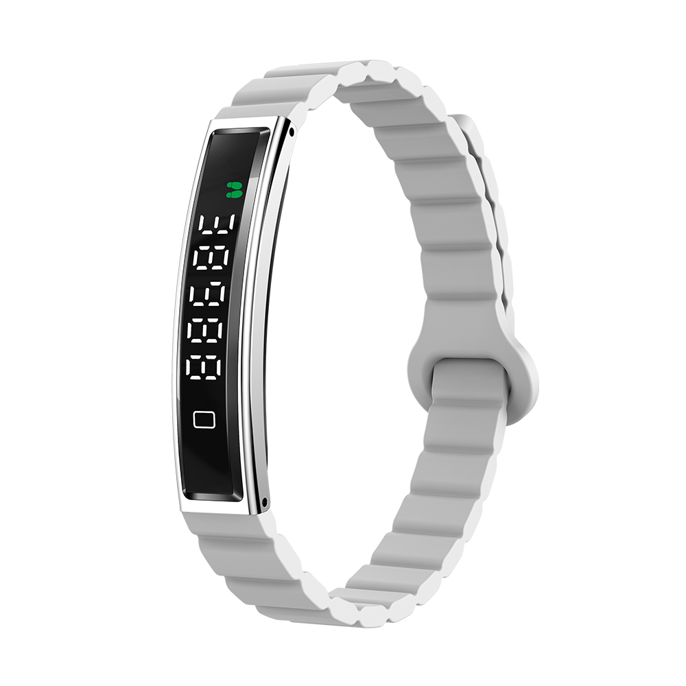 Bracelet en silicone argenté