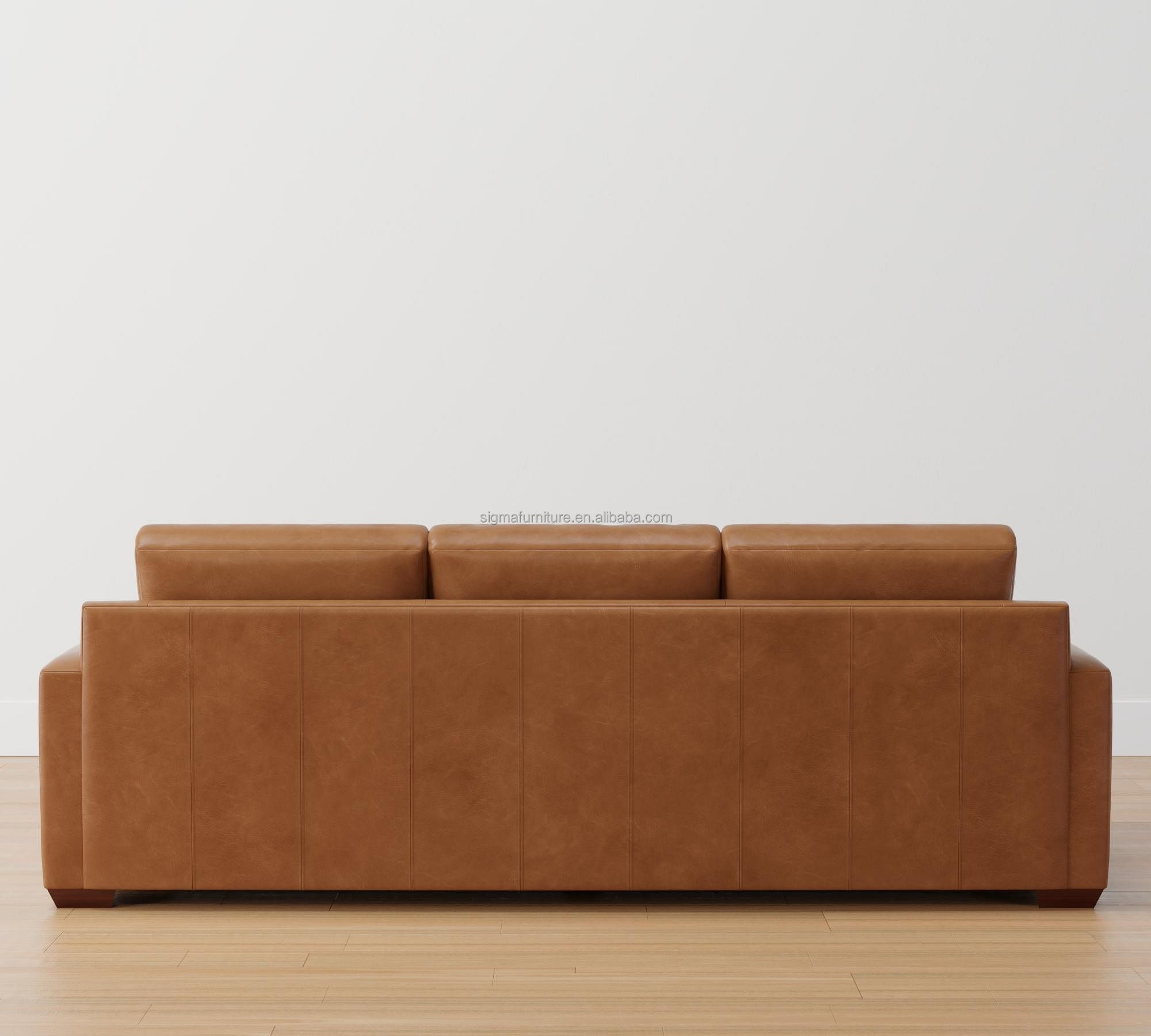 Made in China leather couch new design living home luxury square arm deep seat sofa set