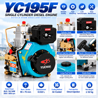 Moteur diesel monocylindre refroidi par air 4 temps Yuchai YC195F 8,8 kW 9,2 kW pour machines agricoles