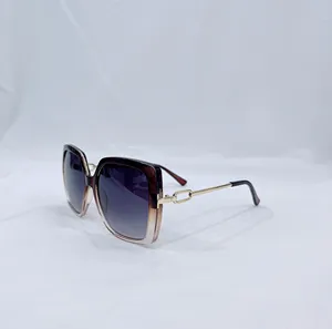 2024 Customized European And American Large Frame UV400 Metal Foot Outdoor Sunglasses Jelly Color