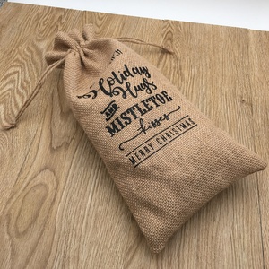Rustic Hemp Burlap Linen Drawstring Christmas Jute <strong>Wine</strong> Bottle <strong>Bag</strong> Gift <strong>Wine</strong> Packaging <strong>Bag</strong> - Product Image 6