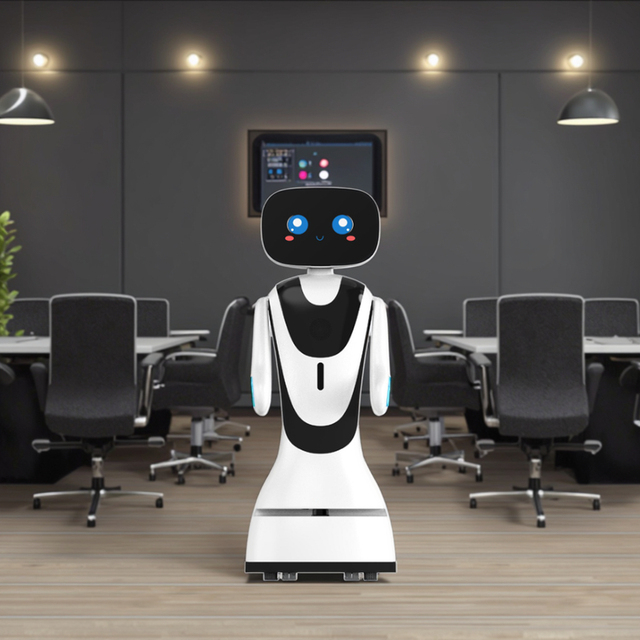Professional Security Patrol Reception Face Recognition Interactive Display Robot With Wide Angle Camera for Business Center