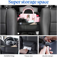 Sac de rangement multifonctionnel en cuir pour siège de voiture, organisateur suspendu pour l'espace entre les sièges, boîte d'accoudoir, support de mouchoirs pour voiture, vente en gros d'usine