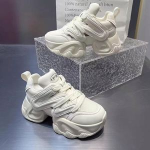 2026 New Summer European Style Dad Shoes, Color-<b>block</b> Design, Breathable Mesh Upper, Trendy Thick Sole Platform Footwear - Product Image 1